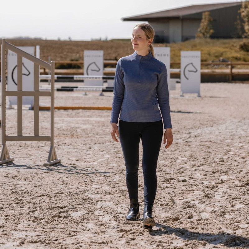 Equithème - Baselayer manches longues femme Originals Emily bleu/ gris | - Ohlala