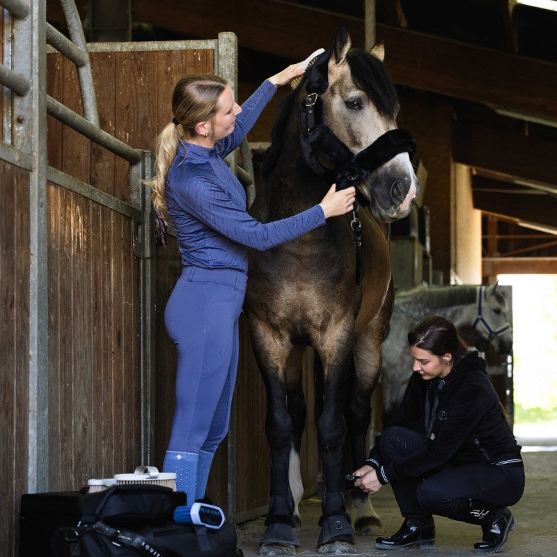 Equithème - Baselayer manches longues femme Je t'aime Sabine bleu/ gris | - Ohlala
