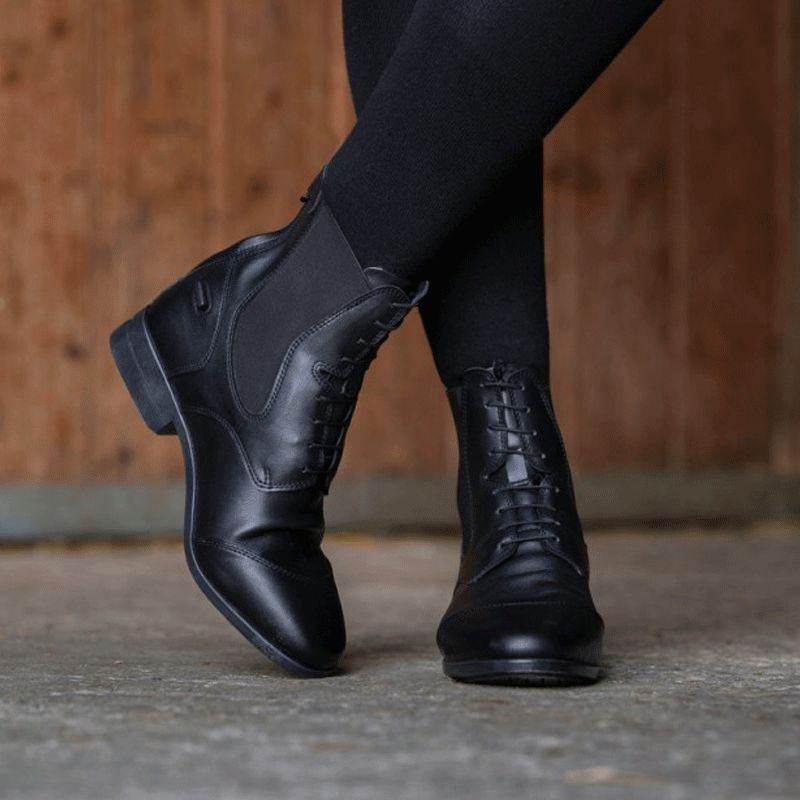 Equithème - Boots à lacets Zurich noir | - Ohlala