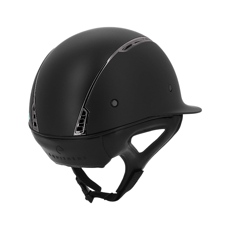 Equithème - Casque d'équitation visière large Soazy Mat chrome noir | - Ohlala