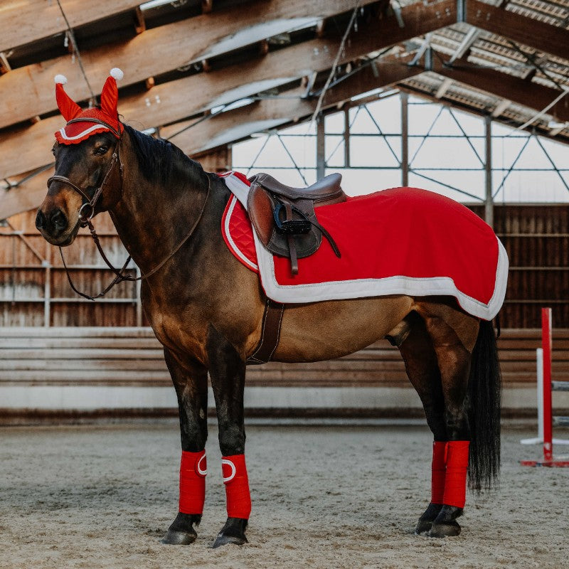 Equithème - Couvre-reins Xmas rouge | - Ohlala