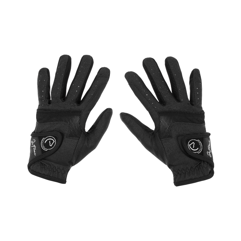 Equithème - Gants d'équitation Victoire Je t'aime noir | - Ohlala