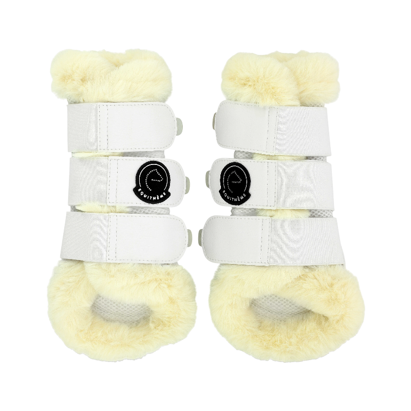 Equithème - Guêtres fermées Snuggy Je t'aime blanc | - Ohlala