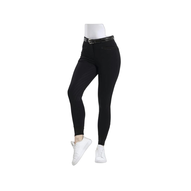 Equithème - Pantalon d'équitation femme Safir fond silicone marine | - Ohlala