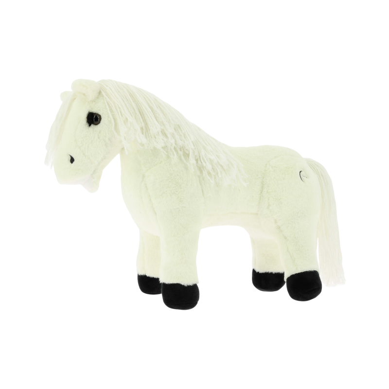 Equithème - Peluche mini poney Filou blanc | - Ohlala
