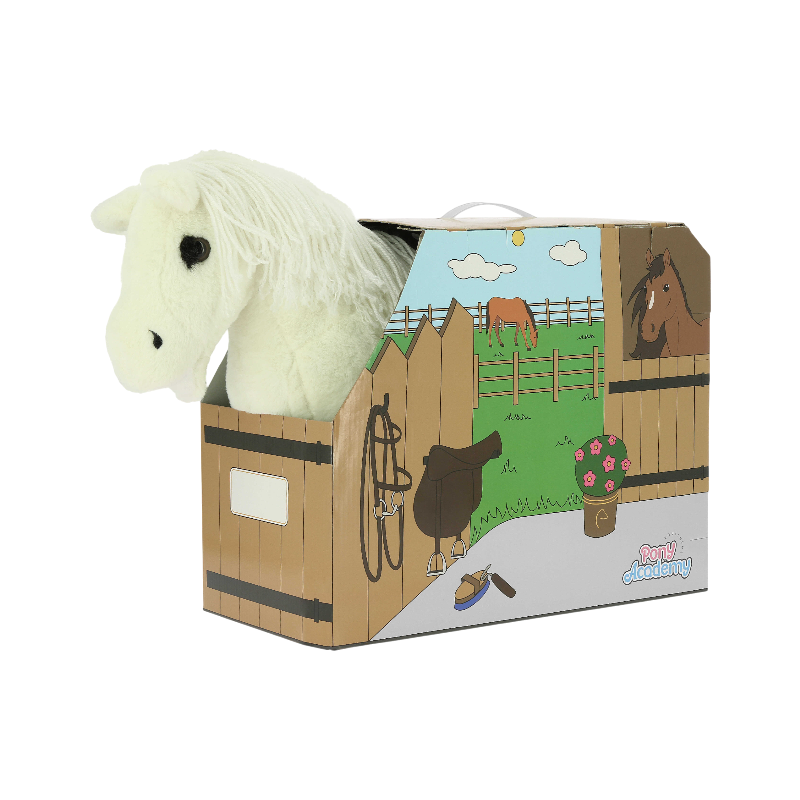 Equithème - Peluche mini poney Filou blanc | - Ohlala