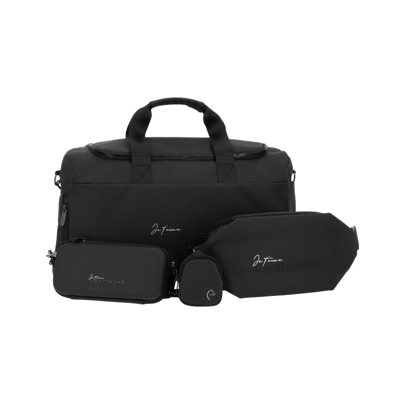 Equithème - Sac week-end Je t'aime noir | - Ohlala