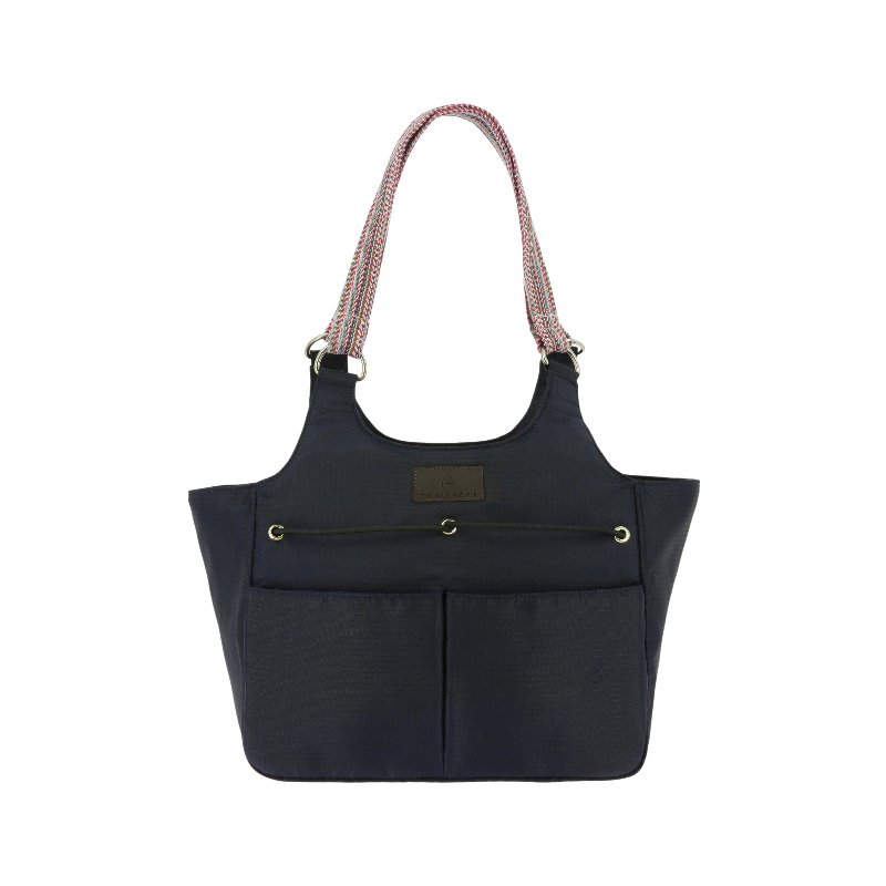 Equithème - Sac cabas zip + élastique Aztec marine | - Ohlala