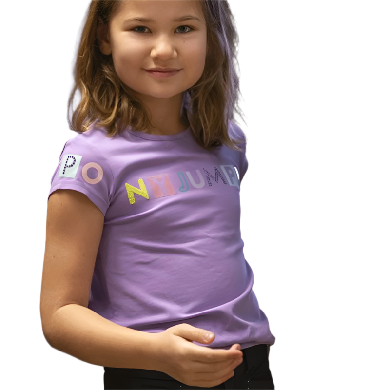 Equithème - T-shirt manches courtes enfant Icance lilas