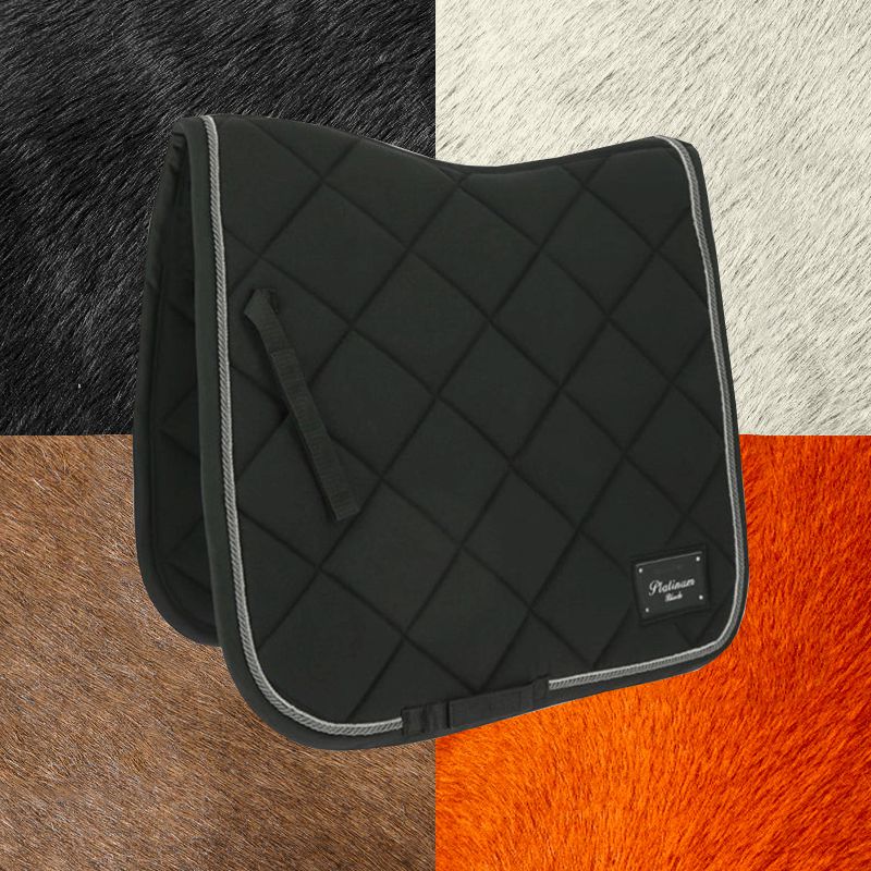 Equithème - Tapis de dressage Platinium Black noir | - Ohlala