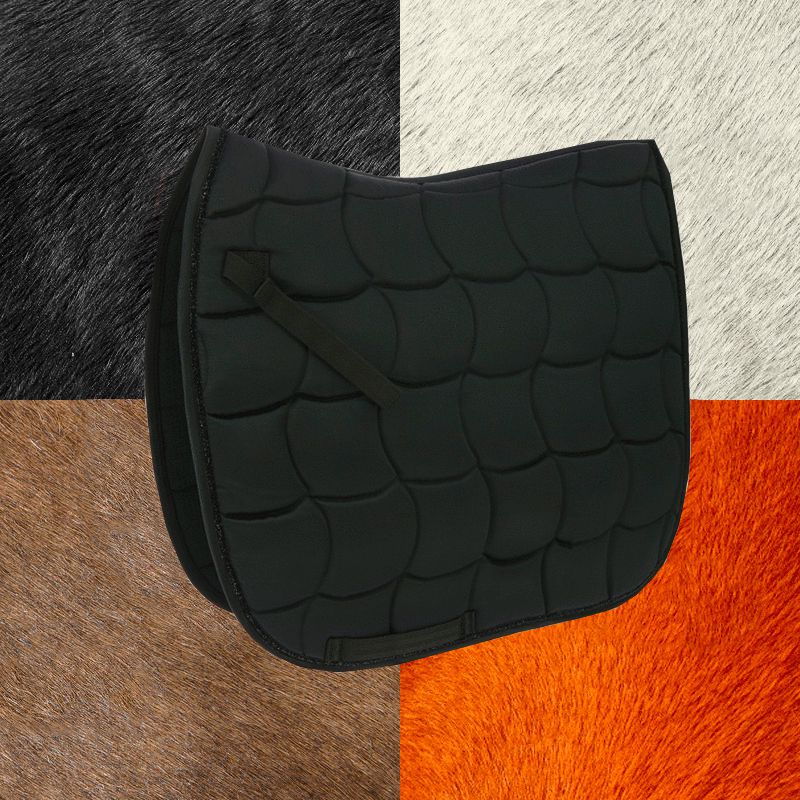 Equithème - Tapis de dressage Satin noir | - Ohlala