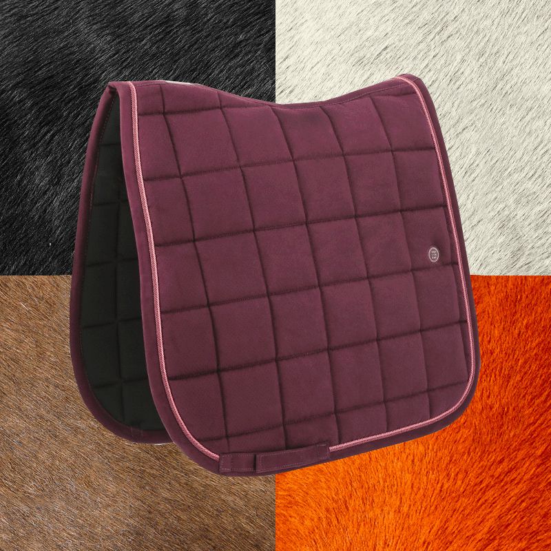 Equithème - Tapis de dressage Suede bordeaux | - Ohlala