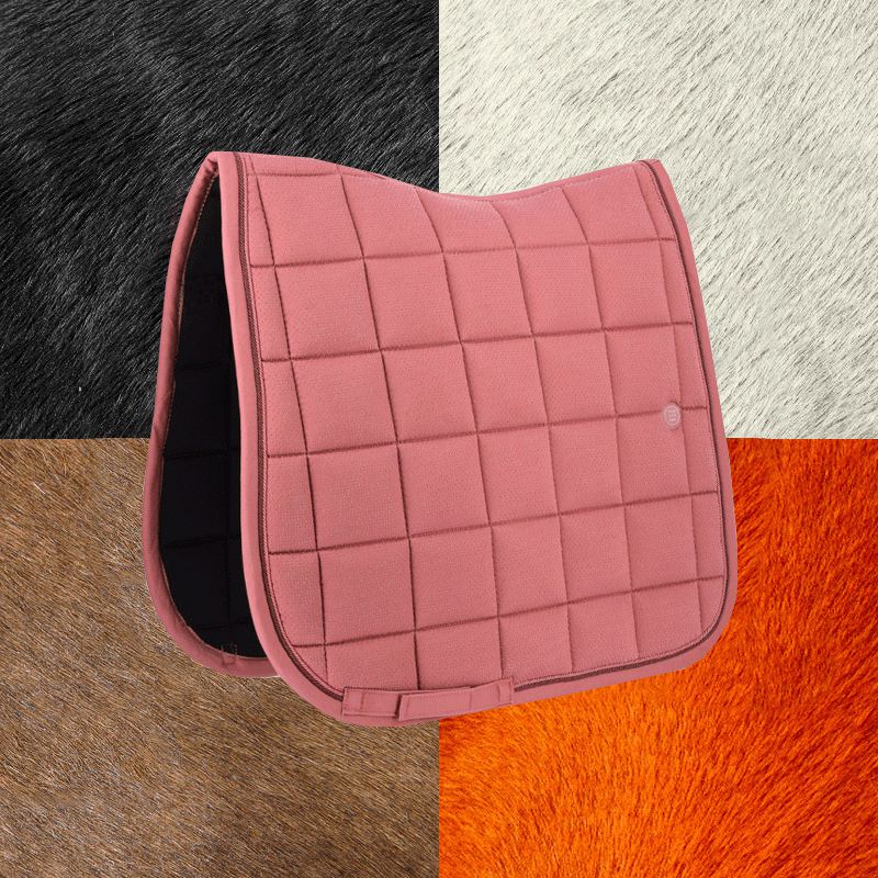 Equithème - Tapis de dressage Suede vieux rose | - Ohlala