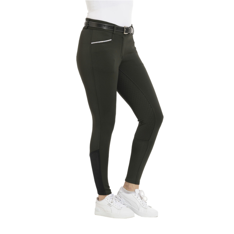 Equithème - Pantalon d'équitation femme Claudine vert forêt