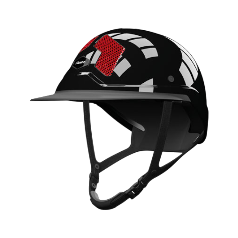 Flex On - Casque d'équitation Armet Star grilles rouge visière Mixte | - Ohlala