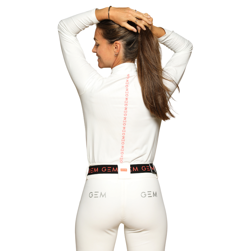 GEM - Polo manches longues Victor femme blanc | - Ohlala