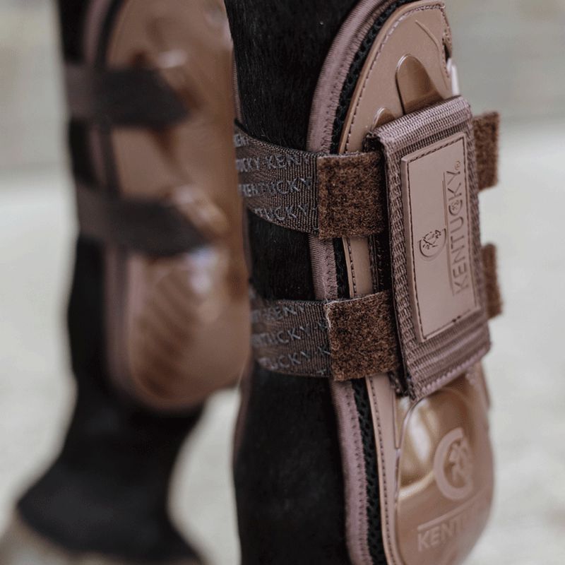 Kentucky Horsewear - Guêtres ouvertes velcro marron | - Ohlala