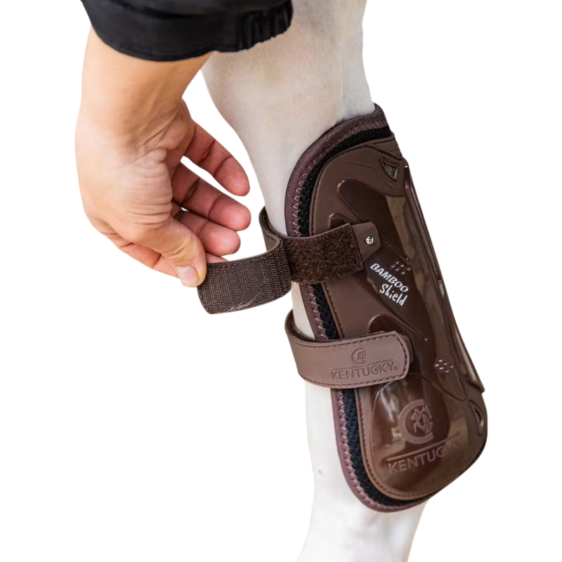 Kentucky Horsewear - Guêtres à velcro Bambou marron