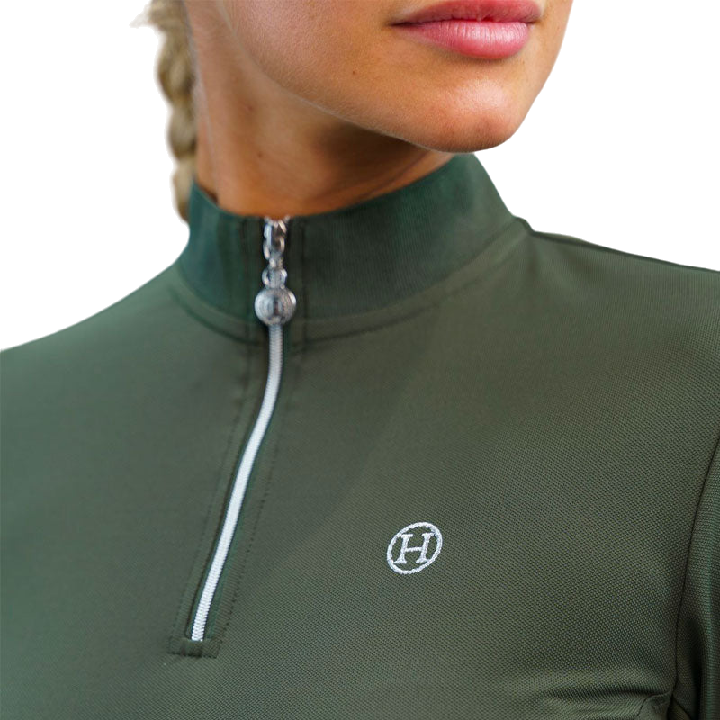 Harcour - Pacific khaki women's long-sleeved technical polo shirt