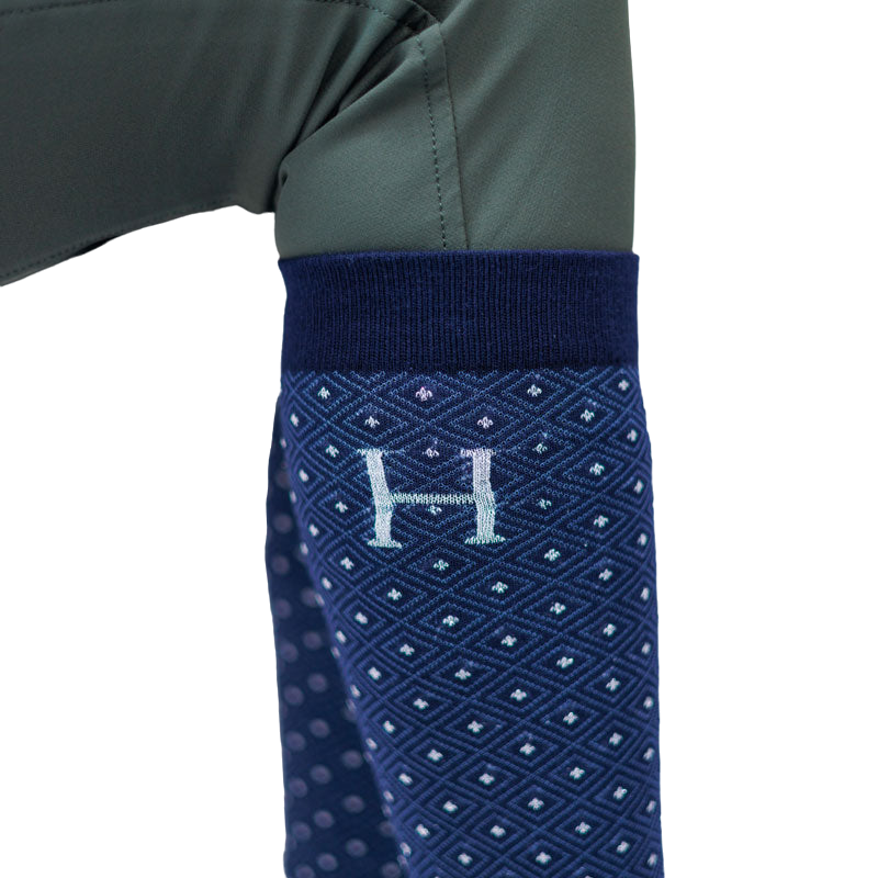 Harcour - Mermaid riding socks khaki/navy/ruby red (x3)