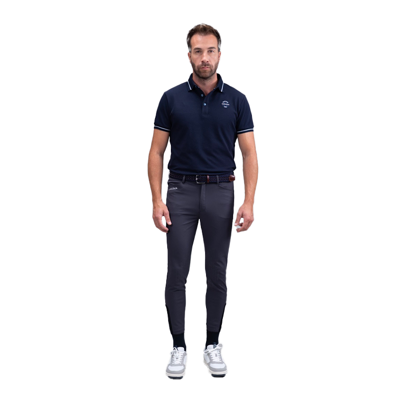 Harcour - Pantalon d'équitation homme fix system grip Costaso gris foncé | - Ohlala