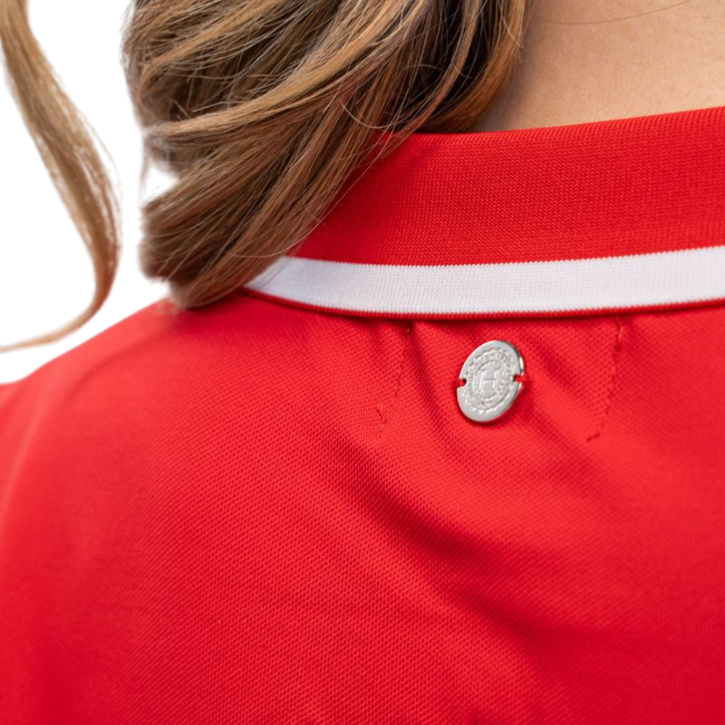 Harcour - Polo manches courtes femme Swiss Equestrian Friends Douve rouge | - Ohlala