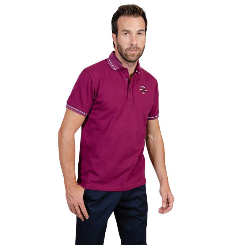 Harcour - Polo manches courtes homme Pampelonne violine | - Ohlala