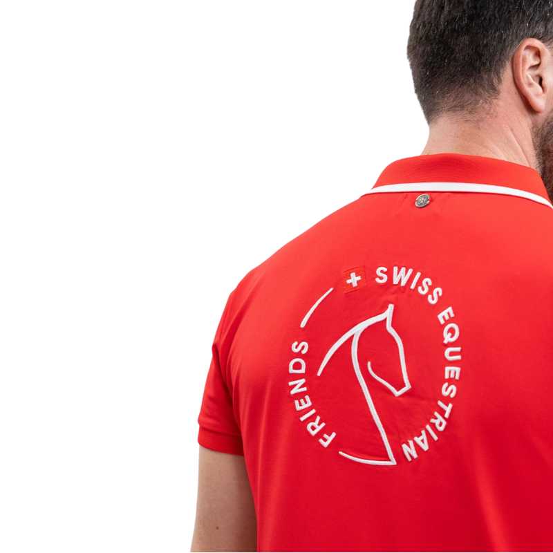 Harcour - Polo manches courtes homme Swiss Equestrian Friends Dranse rouge | - Ohlala