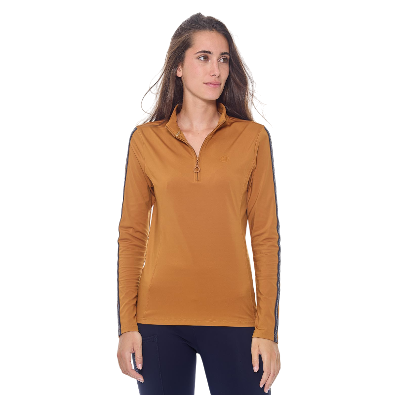 Harcour - Polo manches longues chaud femme Pistach golden yellow | - Ohlala