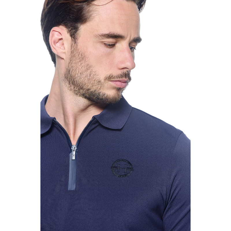 Harcour - Polo manches longues homme Pico marine | - Ohlala