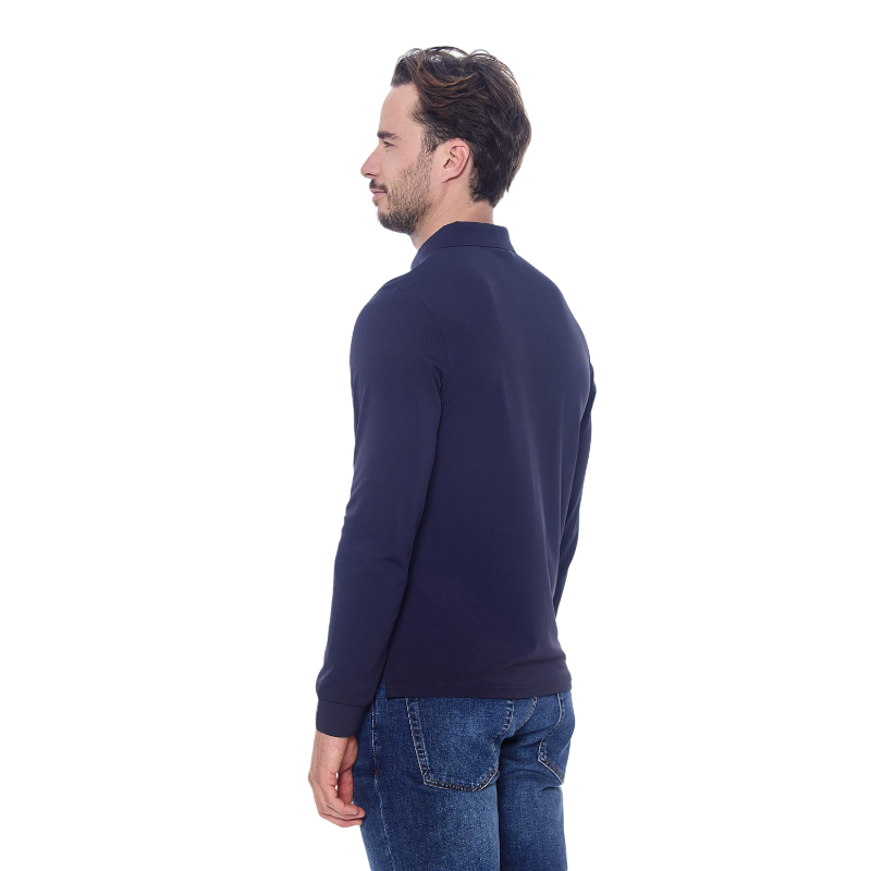 Harcour - Polo manches longues homme Pico marine | - Ohlala