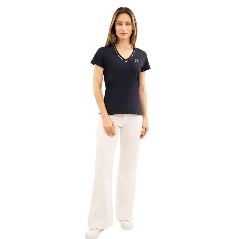 Harcour - T-shirt manches courtes femme Berenice marine | - Ohlala