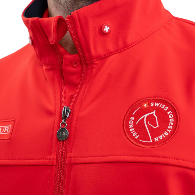 Harcour - Veste manches longues unisexe Swiss Equestrian Friends Menthue rouge | - Ohlala