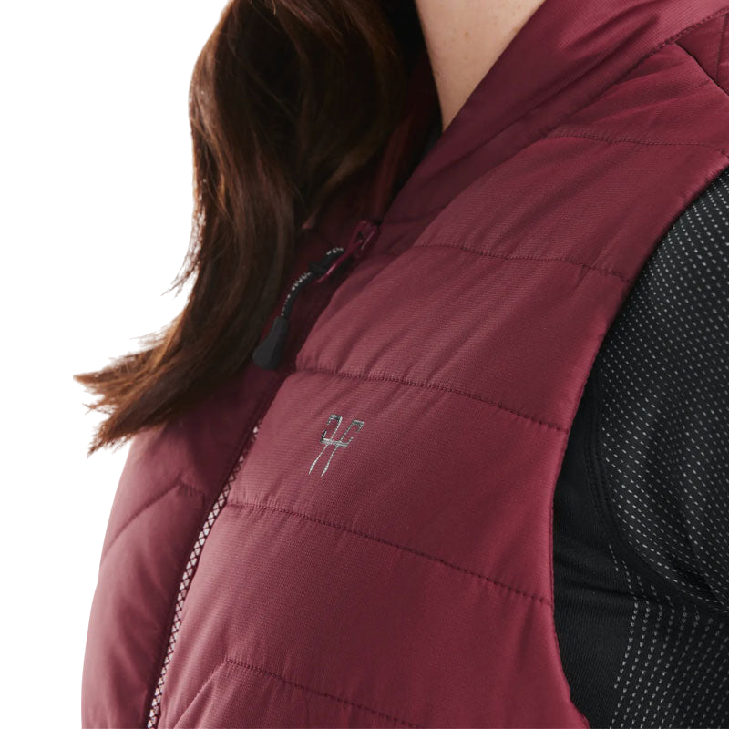 Horse Pilot - E-Kelvin burgundy women's sleeveless down jacket (without battery)