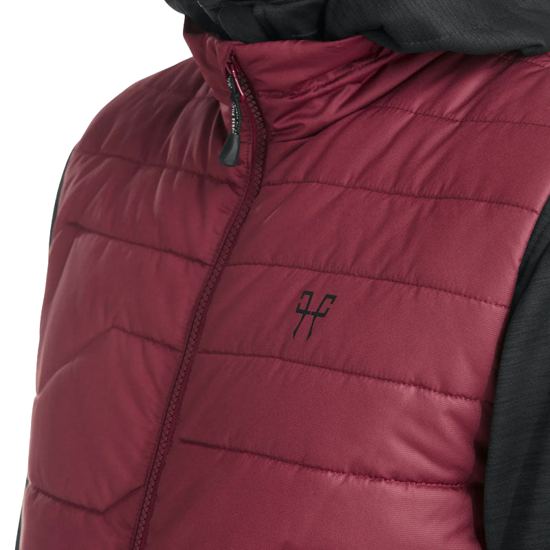 Horse Pilot - E-Kelvin burgundy men's sleeveless down jacket (without battery)