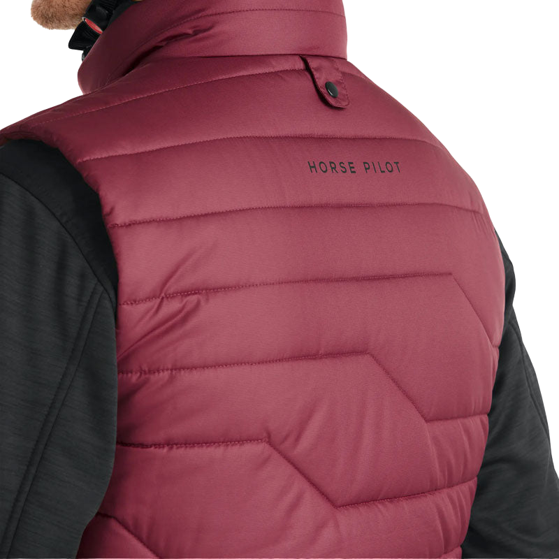 Horse Pilot - E-Kelvin burgundy men's sleeveless down jacket (without battery)