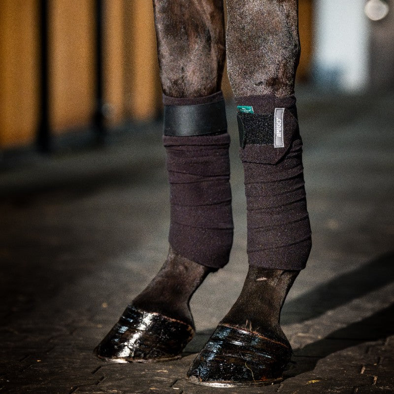 Horseware - Bandes de polo Amigo Fleece noir (x4) | - Ohlala