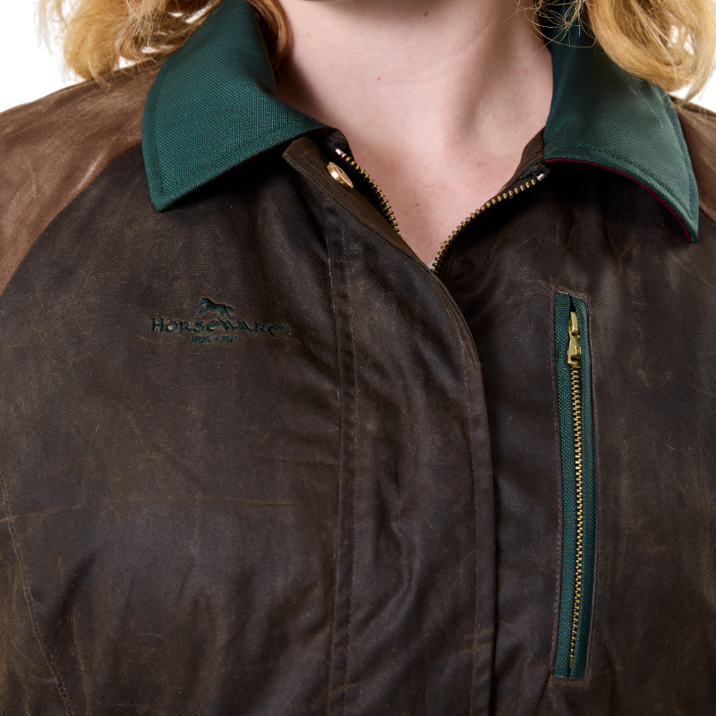 Horseware - Blouson manches longues femme 40 Year Wax heritage bay/ rambo green | - Ohlala