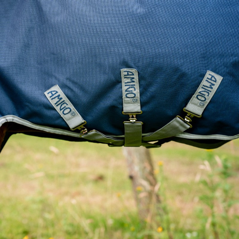 Horseware - Couverture d'extérieur Amigo Bravo 12 Plus Lite marine/ titanium grey/ argent 0g | - Ohlala