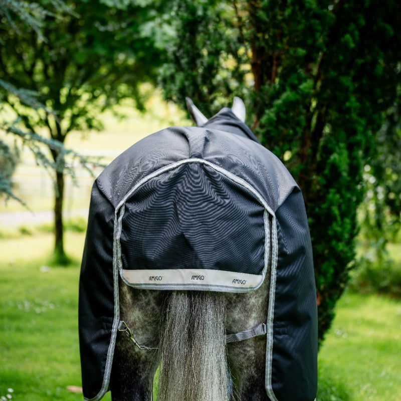 Horseware - Couverture d'extérieur Amigo Bravo 12 XL Original noir/ titanium grey/ argent 250g | - Ohlala