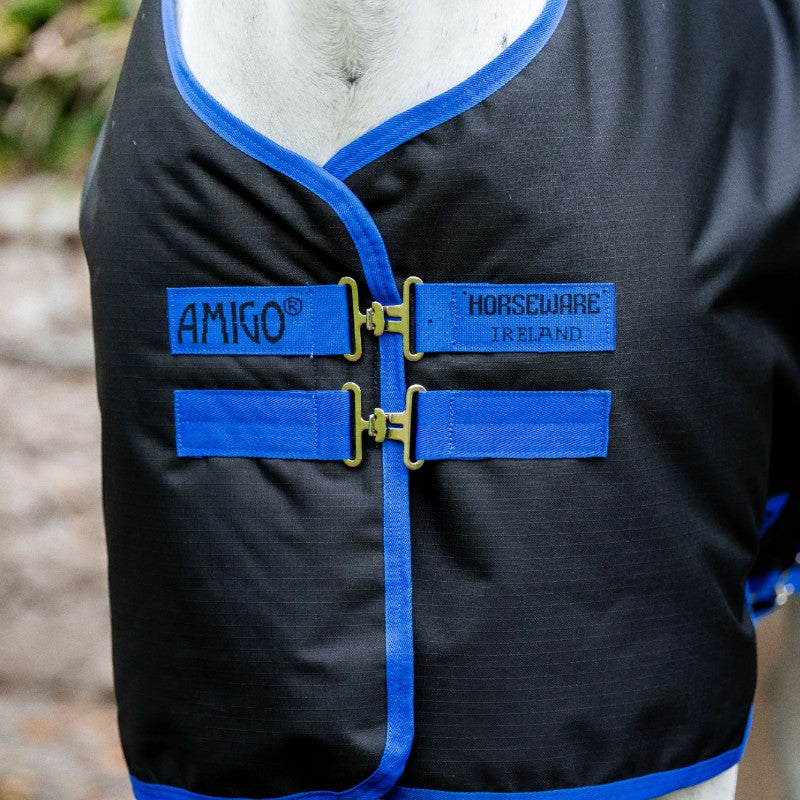 Horseware - Couverture d'extérieur Amigo Ripstop 900 Original noir/ classic blue 50g | - Ohlala
