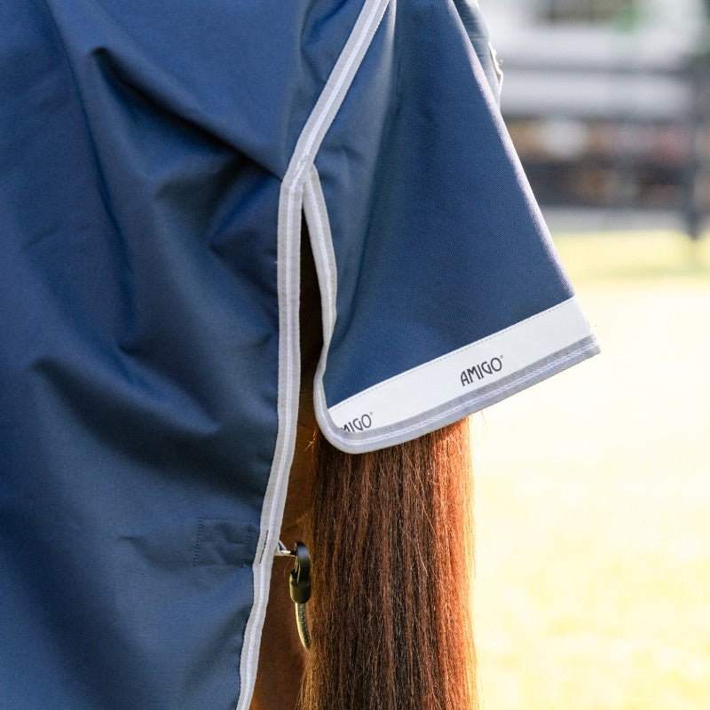 Horseware - Couverture d'extérieur Amigo Turnout marine/ titanium grey/ argent 0g | - Ohlala
