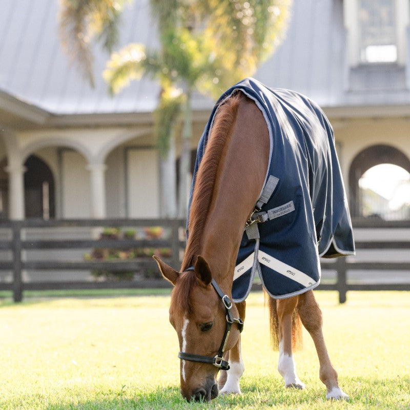 Horseware - Couverture d'extérieur Amigo Turnout marine/ titanium grey/ argent 0g | - Ohlala