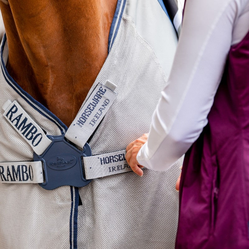 Horseware - Couverture d'extérieur Rambo Autumn Series marine/ gris 0g | - Ohlala