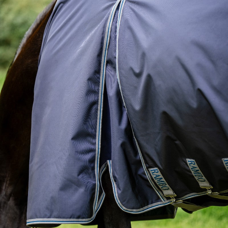 Horseware - Couverture d'extérieur Rambo Optimo Plus marine/ thunderstorm grey/ argent 0g | - Ohlala