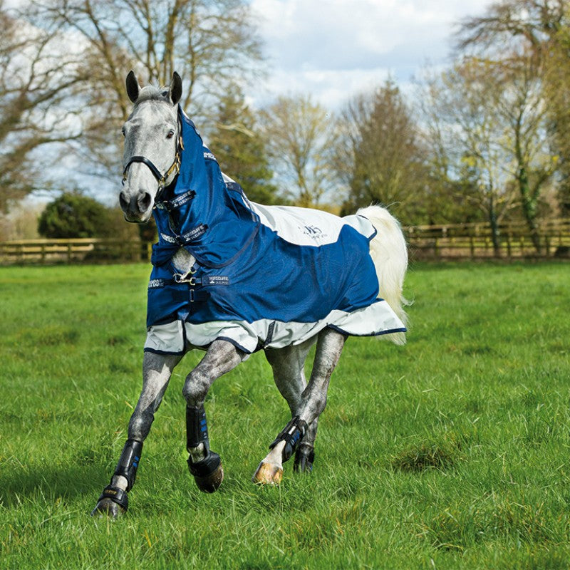 Horseware - Couverture d'extérieur Rambo Summer Series V-Front marine/ gris 0g | - Ohlala