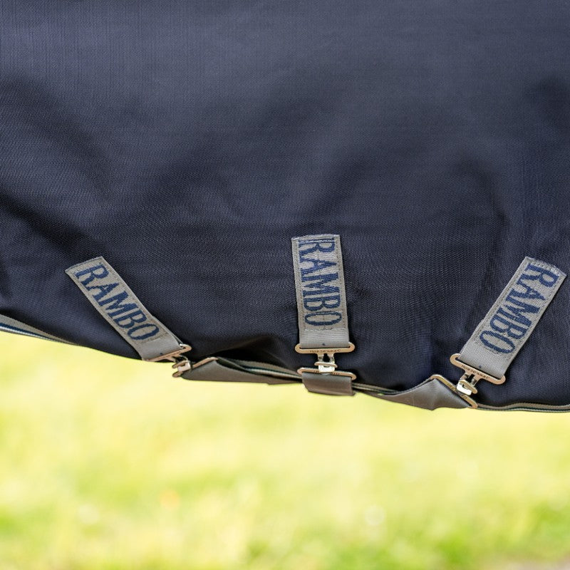 Horseware - Couverture d'extérieur Rambo Supreme Turnout Plus marine/ thunderstorm grey/ silver 50g | - Ohlala