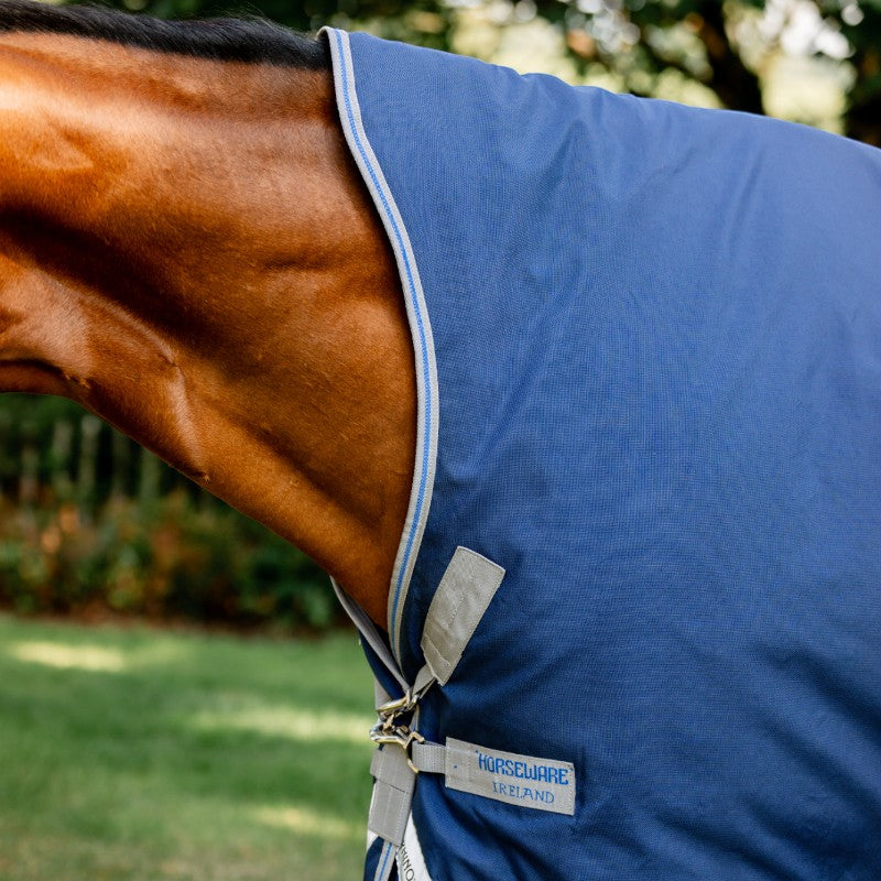 Horseware - Couverture d'extérieur Rhino Wug marine/ titanium grey/ classic blue 450g | - Ohlala