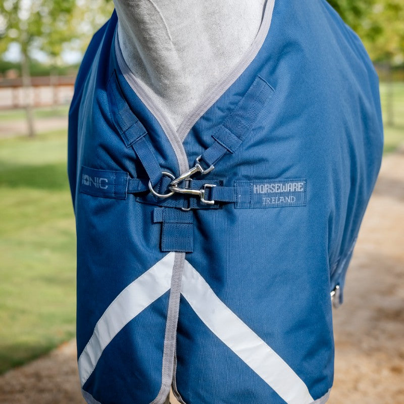 Horseware - Couverture d'extérieur thérapeutique Ionic Therapy Turnout imperial blue/ argent/ marine 100g | - Ohlala