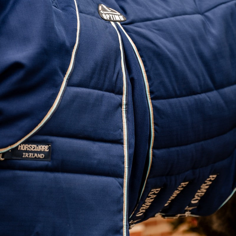 Horseware - Couverture de box Rambo Optimo Stable Plus marine/ beige/ baby blue 400g | - Ohlala